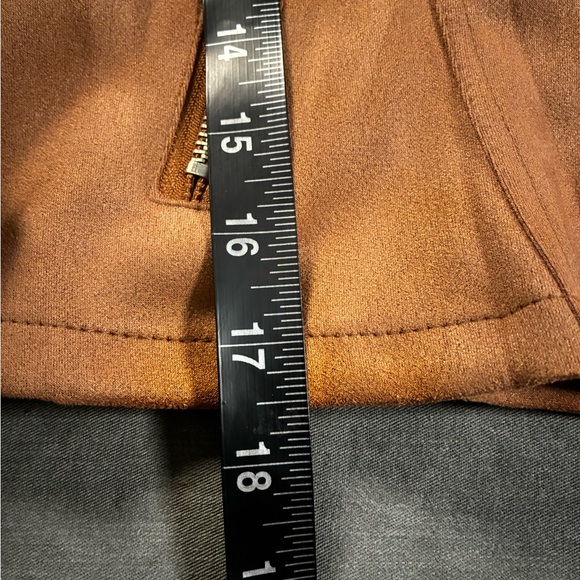 Women's Tan Faux Suede Motorcycle Jacket - Picture 8 of 8